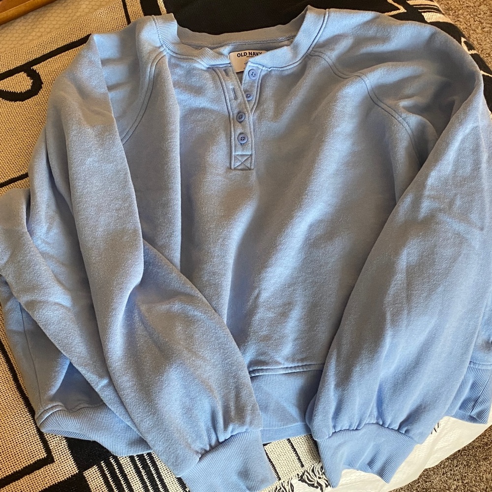 Old Navy Croppped Light Blue Crewneck Sweater